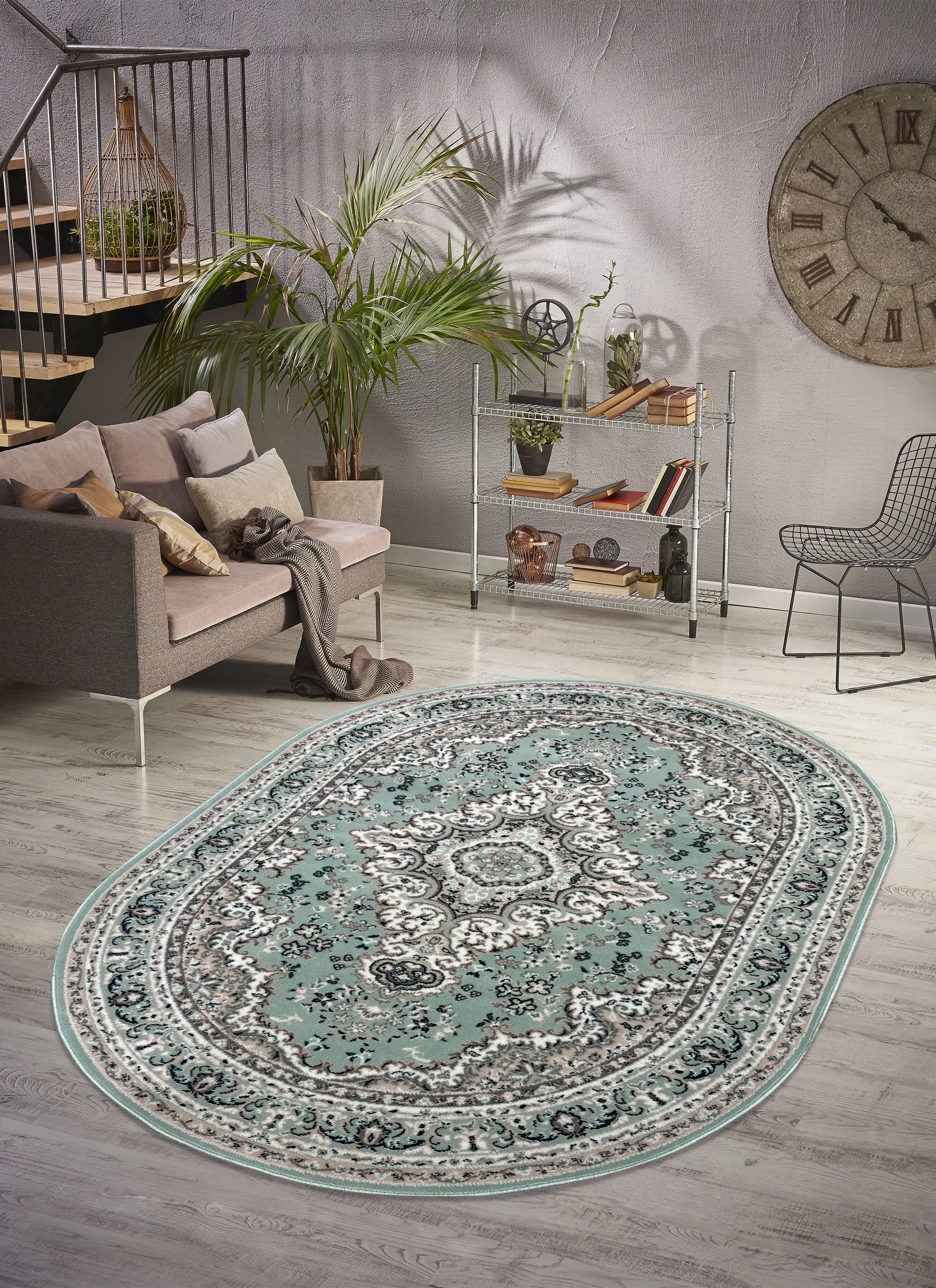 Home affaire Teppich »Oriental«, oval, Orient-Optik, mit Bordüre, Kurzflor, günstig online kaufen