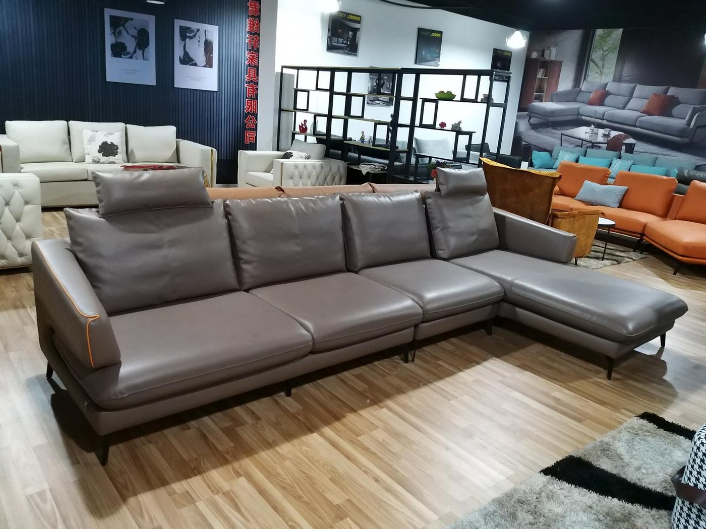 Xlmoebel Ecksofa Luxuriöses Ledersofa für das Wohnzimmer in Eckform mit Pol günstig online kaufen