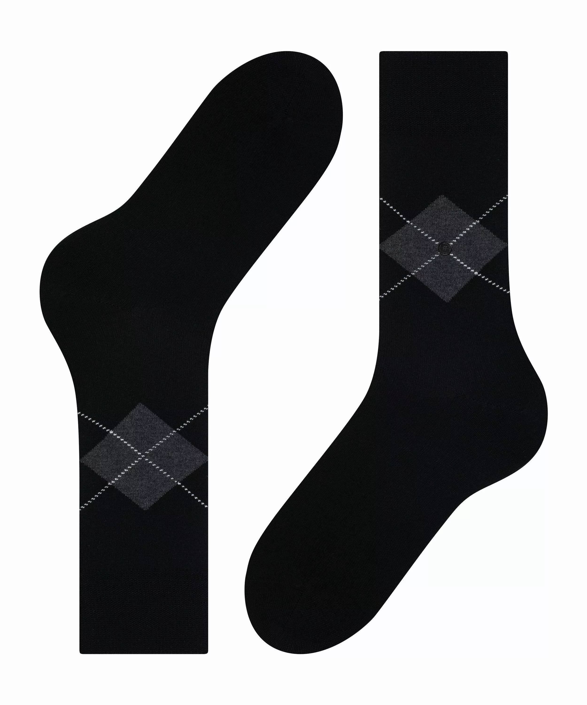 Burlington Black Argyle Herren Socken, 40-46, Schwarz, Argyle, Baumwolle, 2 günstig online kaufen