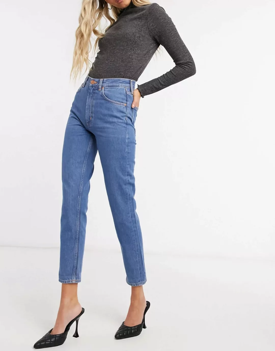 M.i.h. – Mimi – Jeans mit hohem Bund und schmalem Bein in Blau günstig online kaufen