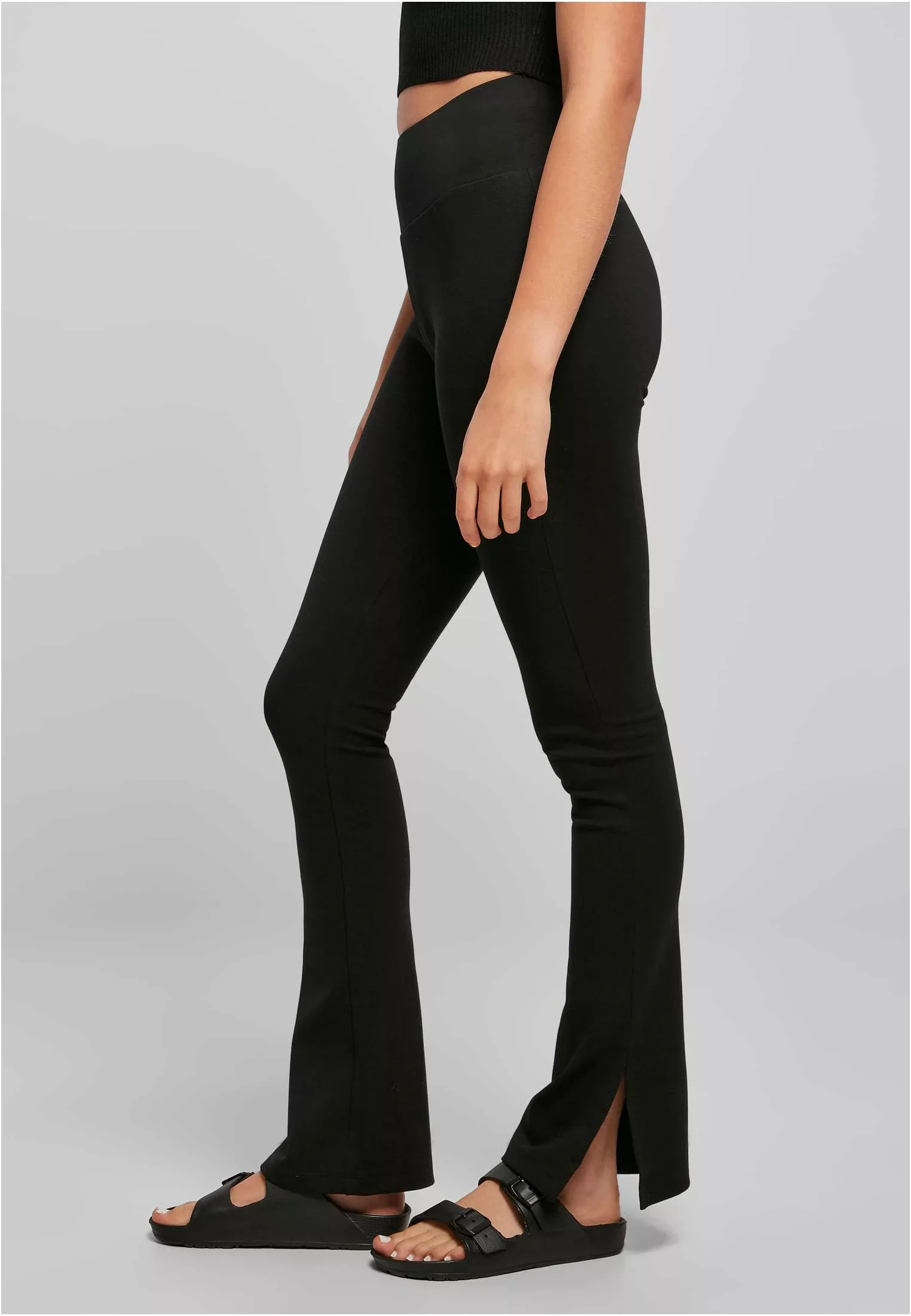 URBAN CLASSICS Leggings "Urban Classics Damen Ladies High Waist Side Slit L günstig online kaufen