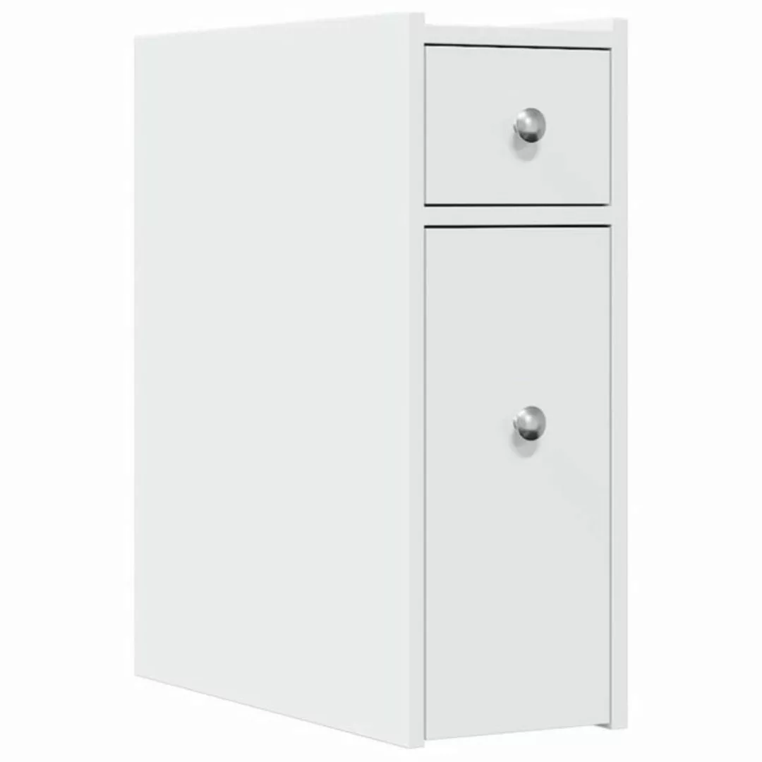 vidaXL Fächerschrank Badschrank Schmal mit Rollen Weiß Holzwerkstoff (1-St) günstig online kaufen