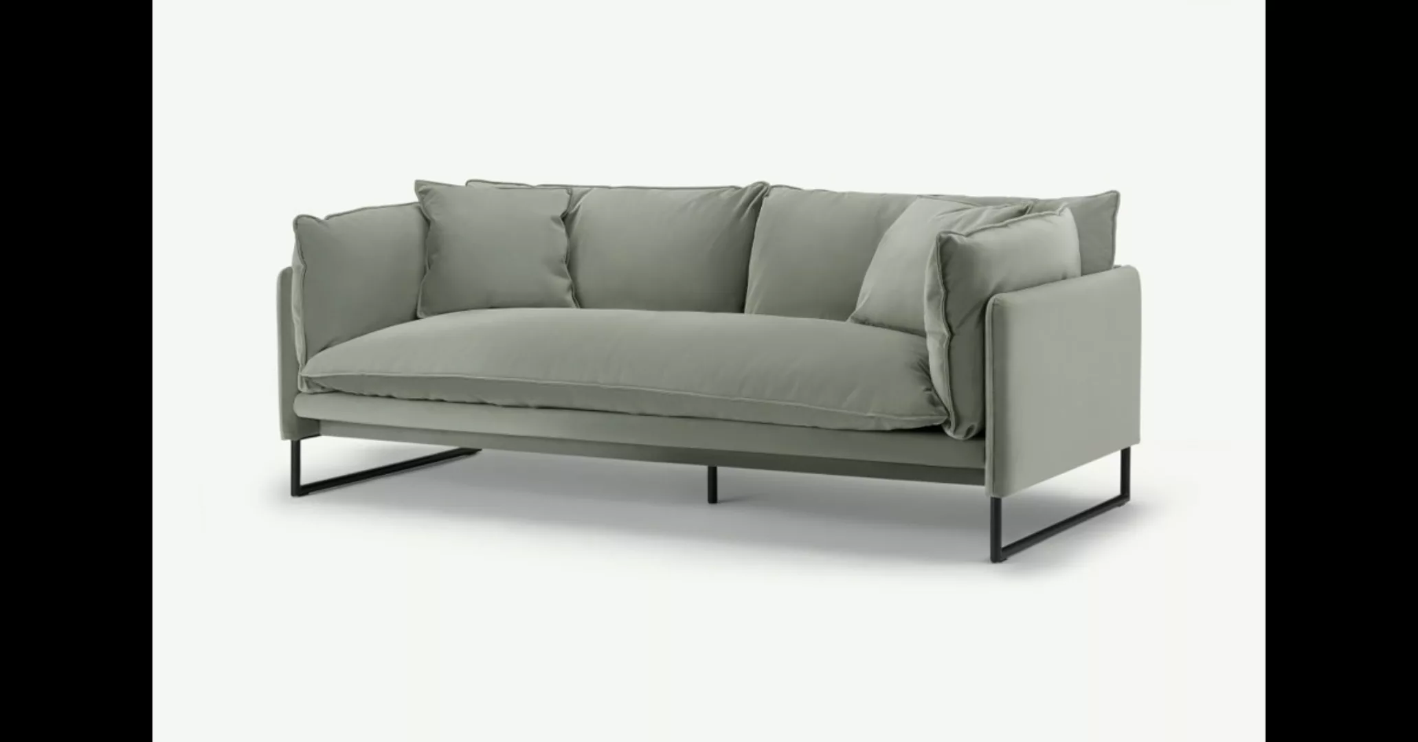 Malini 3-Sitzer Sofa, Samt in Salbeigruen - MADE.com günstig online kaufen