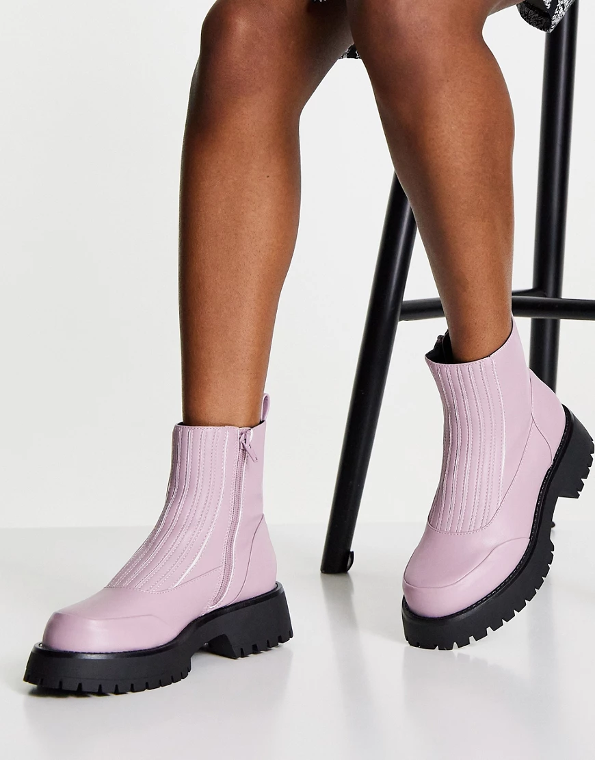 ASOS DESIGN – Atom – Elastische Chelsea-Stiefel in Flieder-Violett günstig online kaufen