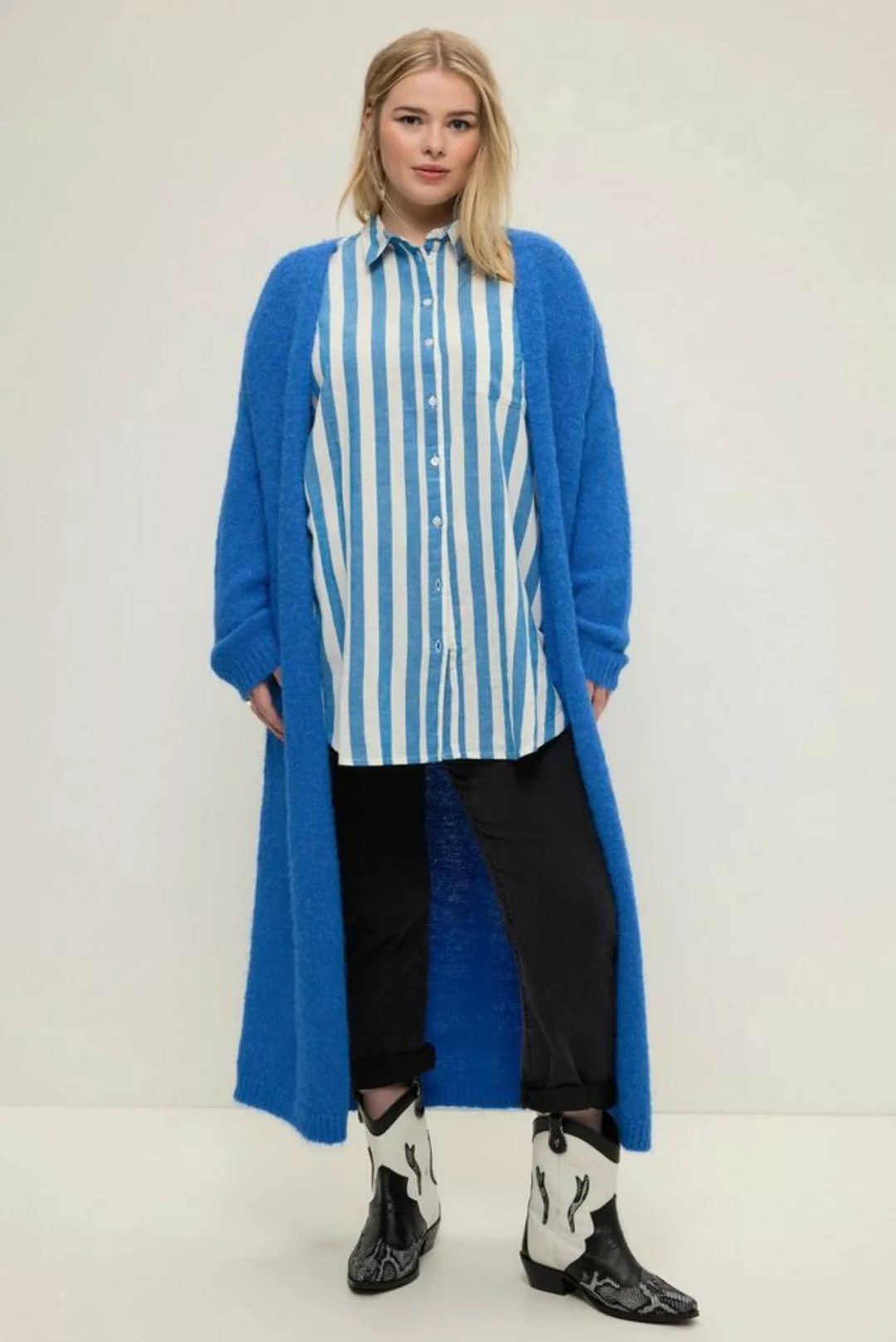 Studio Untold Strickjacke Long-Strickjacke oversized offene Form Langarm günstig online kaufen