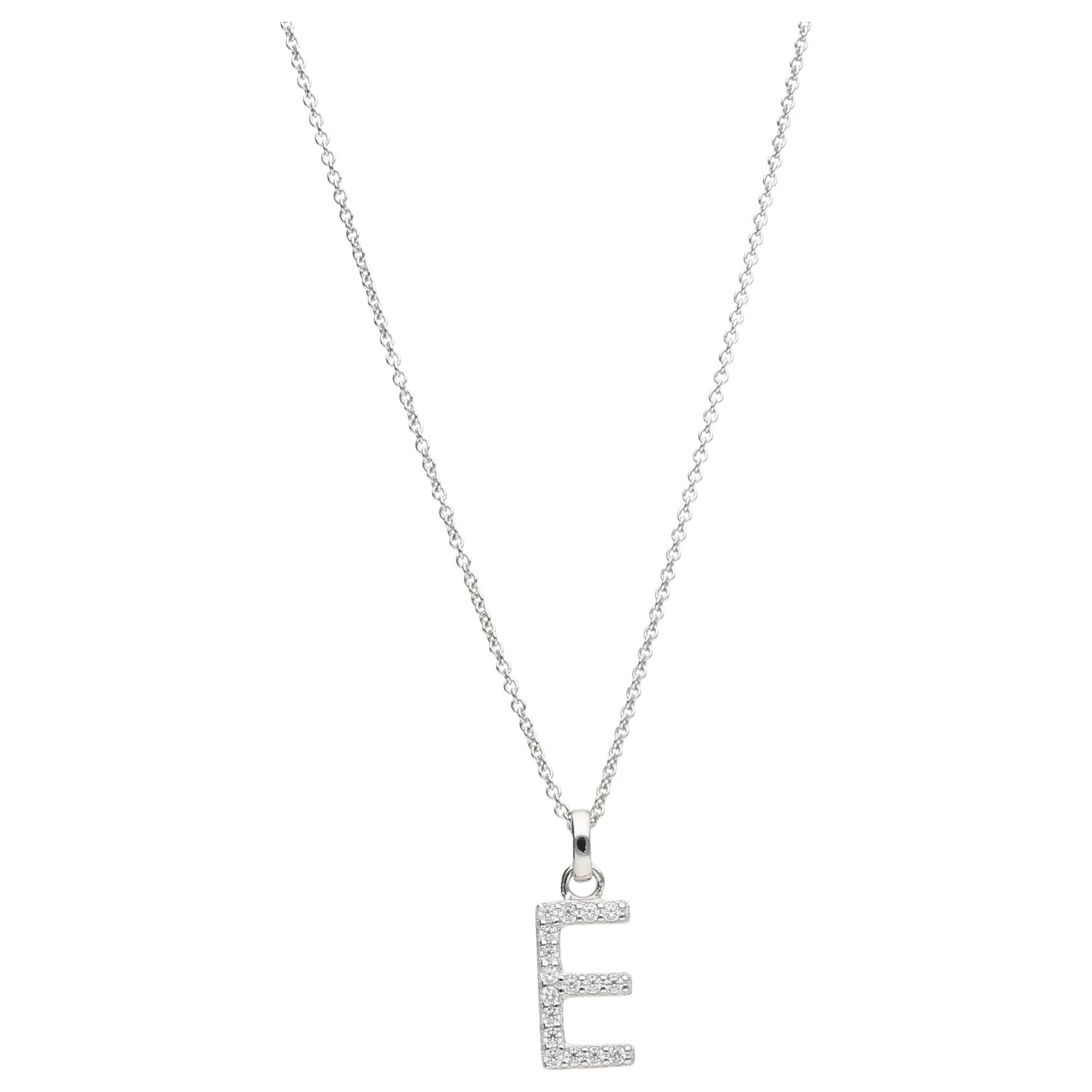 Smart Jewel Kette mit Anhänger "Buchstabe E mit Zirkonia Steine, Silber 925 günstig online kaufen