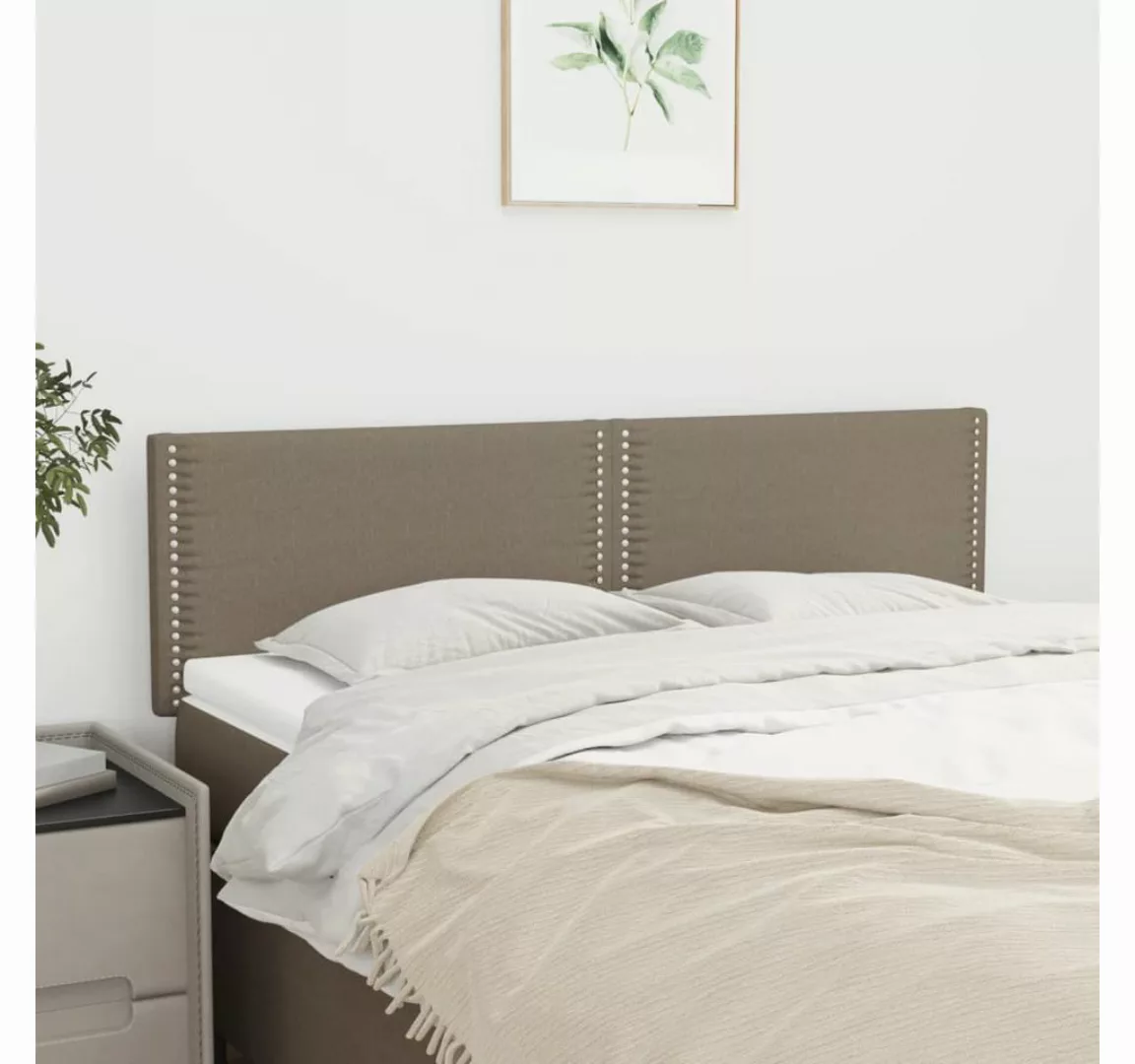 vidaXL Bett, Kopfteile 2 Stk. Taupe 72x5x78/88 cm Stoff günstig online kaufen