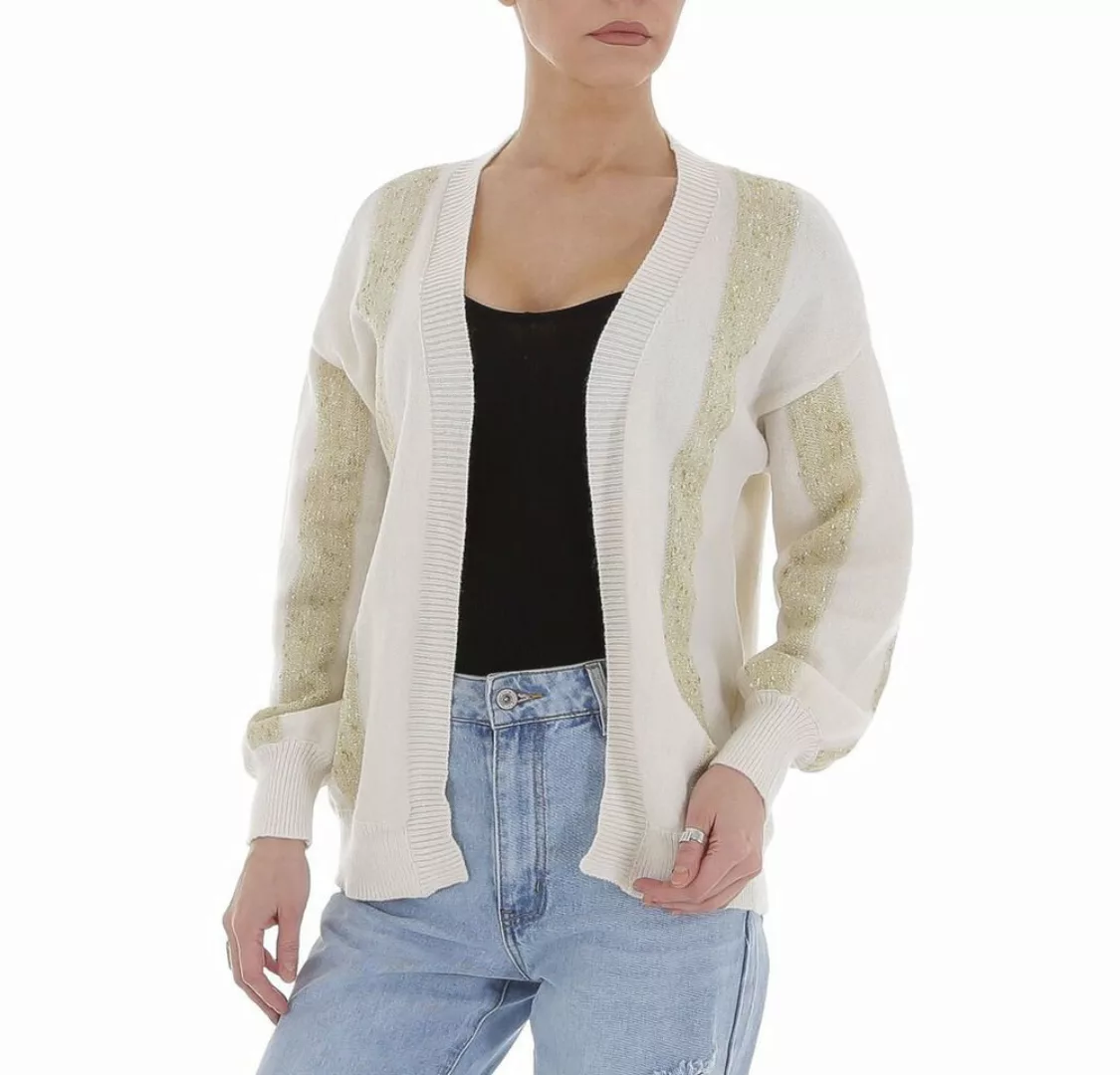 Ital-Design Cardigan Damen Freizeit Glitzer Gestreift Stretch Strickjacke & günstig online kaufen