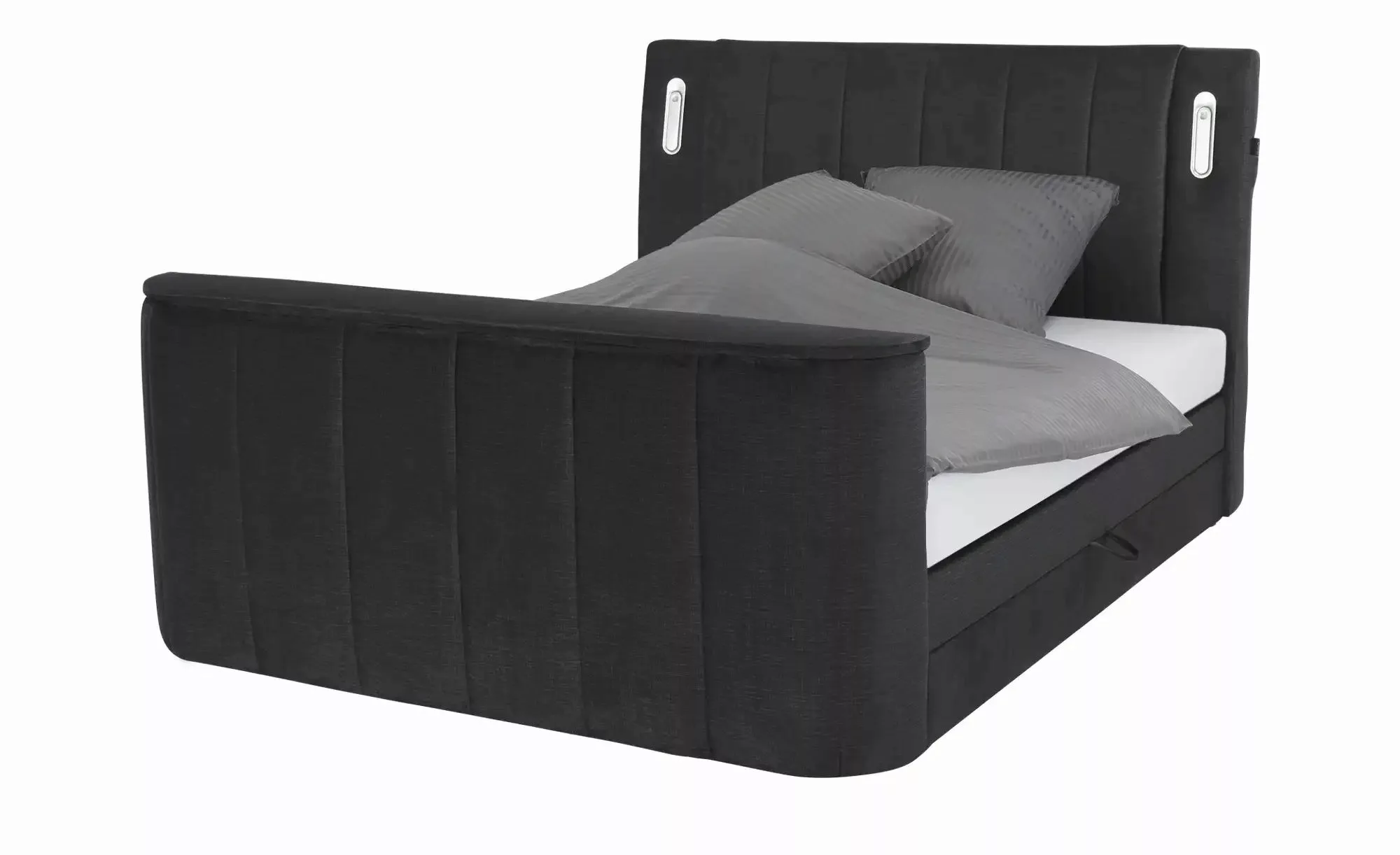 Boxspringbett  Hertfordshire ¦ schwarz ¦ Maße (cm): B: 186 H: 126 Betten > günstig online kaufen