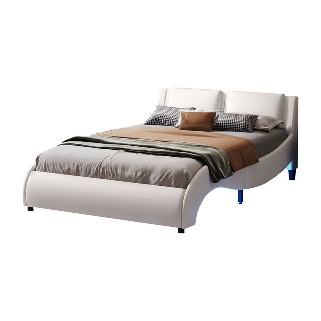 WISHDOR Polsterbett 140*200cm Doppelbett Bett Funktionsbett Gästebett (Kuns günstig online kaufen