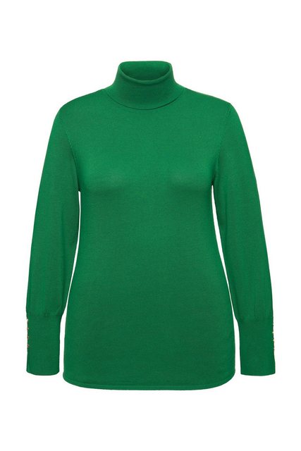 Ulla Popken Rollkragenpullover Pullover Rollkragen Zierknöpfe Langarm günstig online kaufen