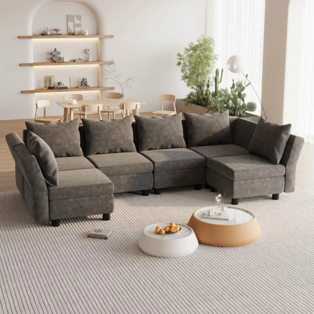 HOMALL Ecksofa Convertible Sectional Sofa mit Stauraumbettkasten und Polste günstig online kaufen