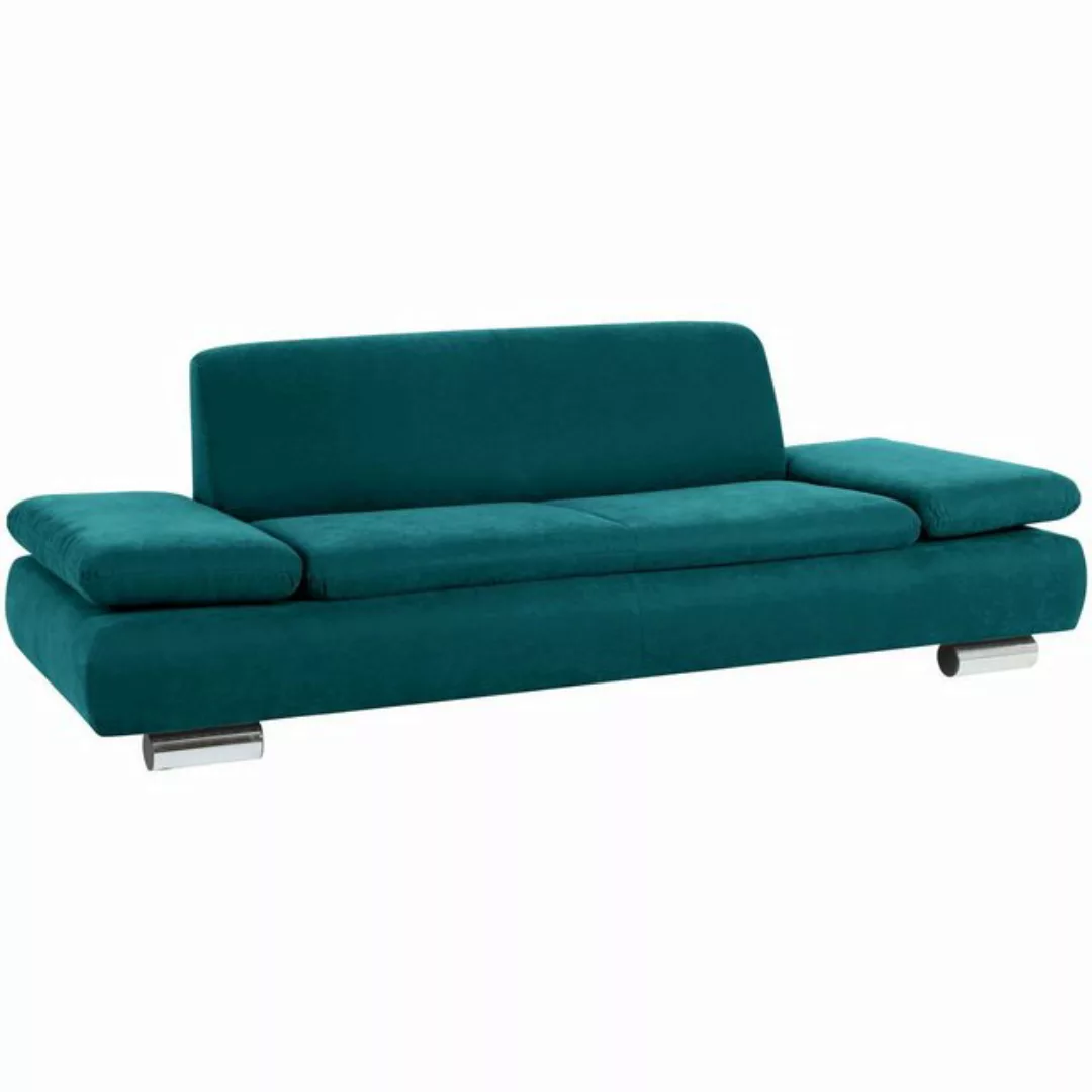 58 aufm Kessel Sofa 2,5-Sitzer Kaye Bezug Veloursstoff Metallfuß verchromt günstig online kaufen