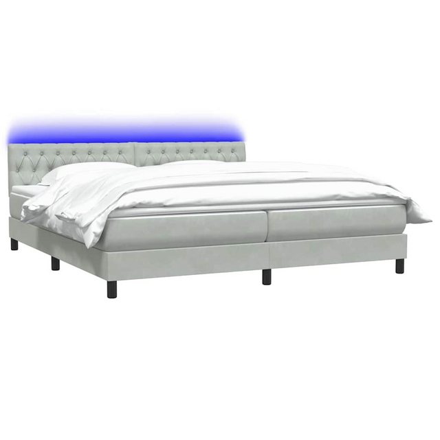 vidaXL Bett Boxspringbett mit Matratze Hellgrau 180x210 cm Samt günstig online kaufen