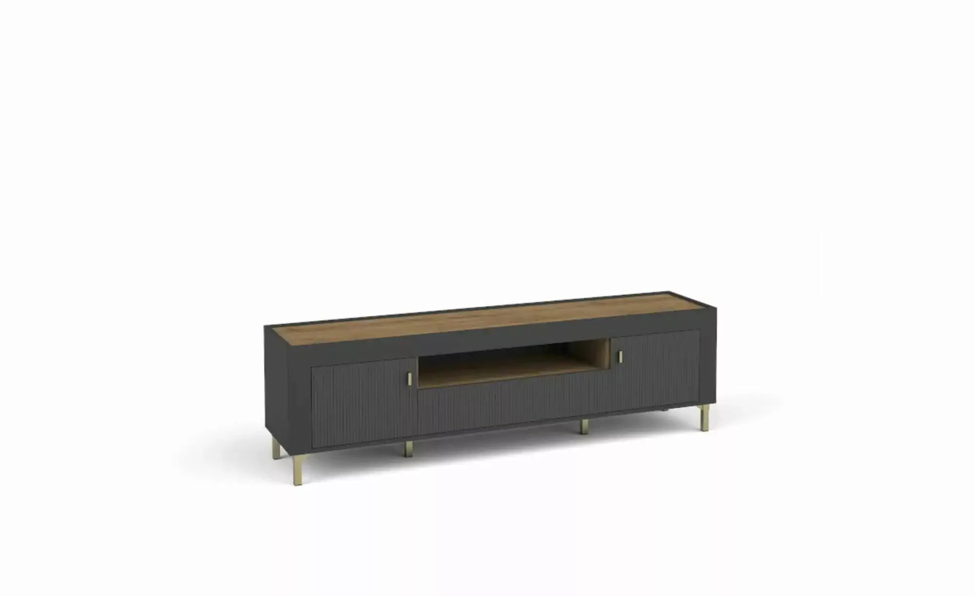 Lowboard  Mossa ¦ schwarz ¦ Maße (cm): B: 177 H: 52 Kommoden & Sideboards > günstig online kaufen