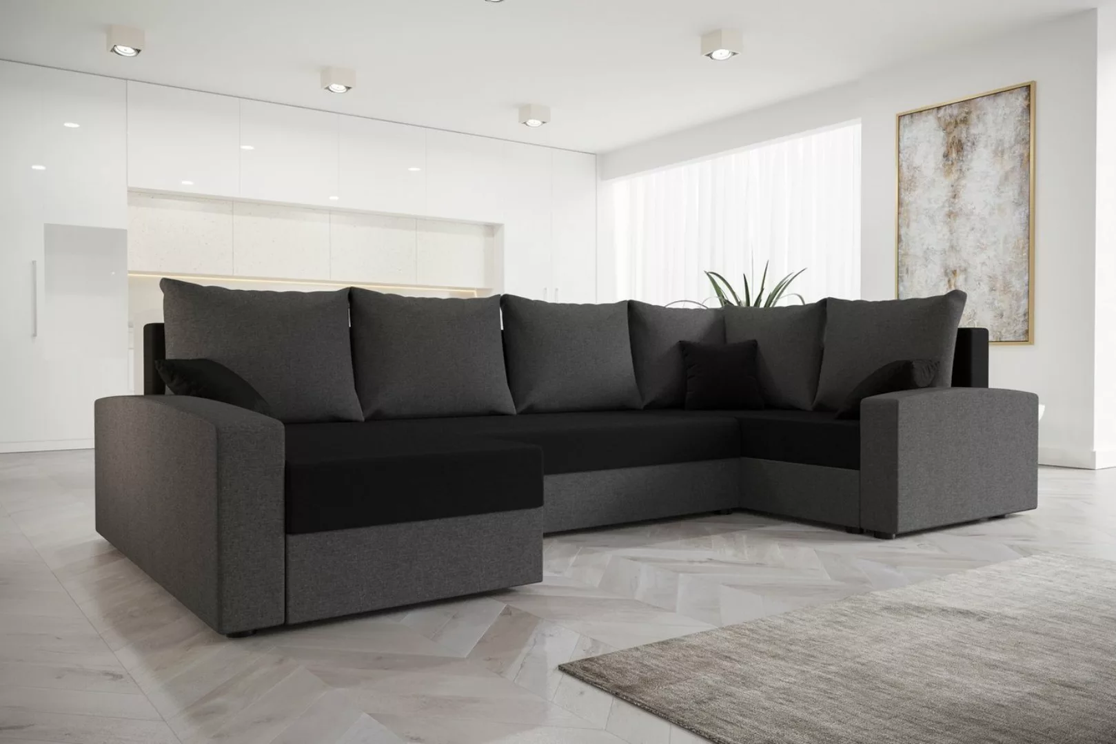 ALTDECOR Wohnlandschaft CHIEV-LONG, Couch mit Schlaffunktion, Wohnzimmer - günstig online kaufen