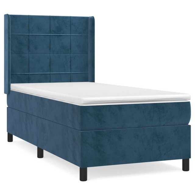 vidaXL Boxspringbett Boxspringbett mit Matratze Dunkelblau 80x200 cm Samt B günstig online kaufen