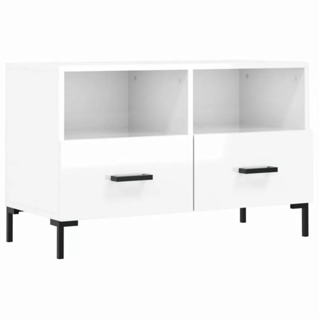 vidaXL TV-Schrank TV-Schrank Hochglanz-Weiß 80x36x50 cm Spanplatte günstig online kaufen