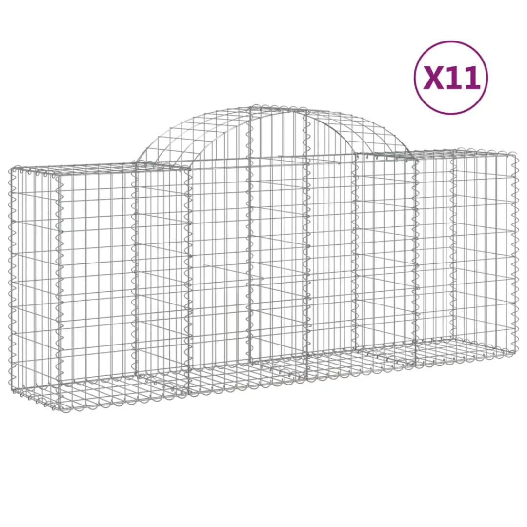 Vidaxl Gabionen Mit Hochbogen 11 Stk. 200x50x80/100cm Verzinktes Eisen günstig online kaufen