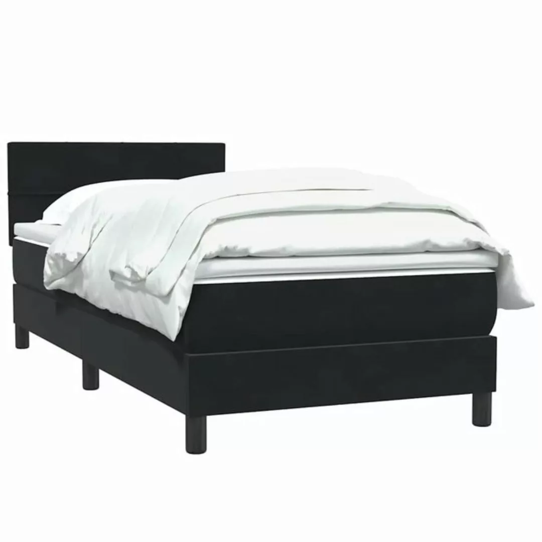 vidaXL Boxspringbett, Boxspringbett mit Matratze Schwarz 90x210 cm Samt günstig online kaufen