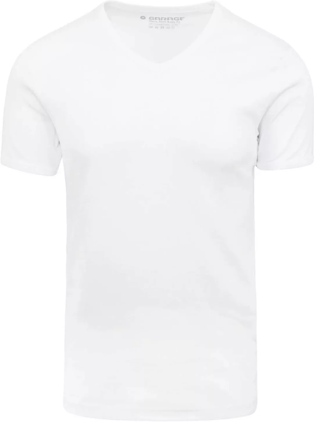 Garage Basic T-Shirt Weiss V-Hals - Größe L günstig online kaufen
