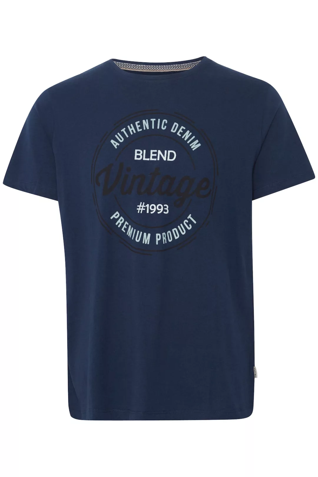 Blend T-Shirt Logo Print T-Shirt Rundhals Regular Fit Kurzarm Shirt Baumwol günstig online kaufen