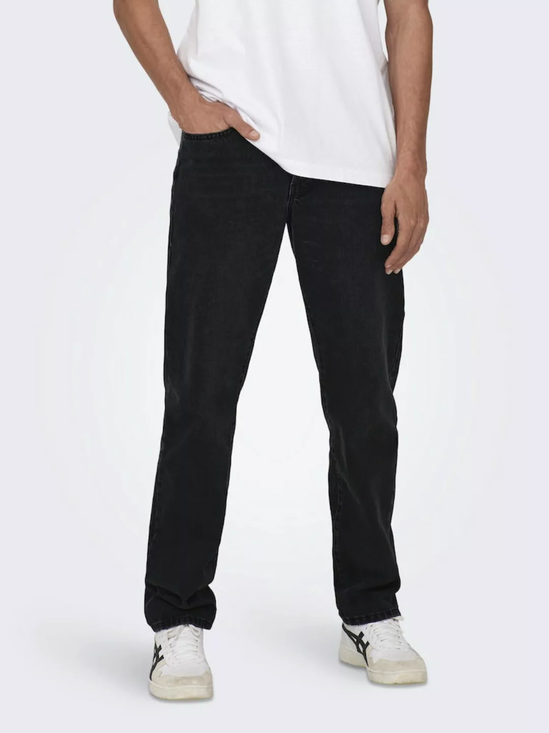 Only & Sons Herren Jeans ONSEDGE LOOSE 6985 - Relaxed Fit - Schwarz - Black günstig online kaufen
