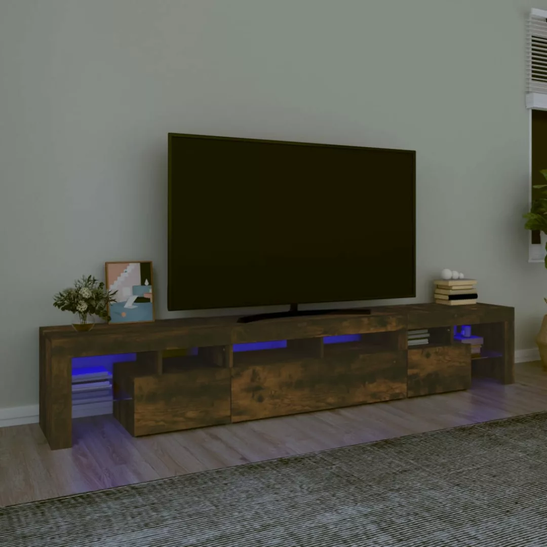 Vidaxl Tv-schrank Mit Led-leuchten Räuchereiche 230x36,5x40 Cm günstig online kaufen