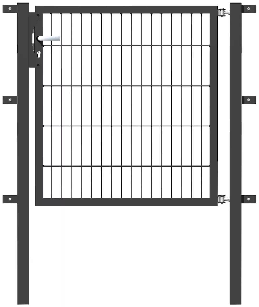 Metallzaun Einzeltor für Doppelstabmatte Anthrazit z. Einbeton. 100 cm x 20 günstig online kaufen