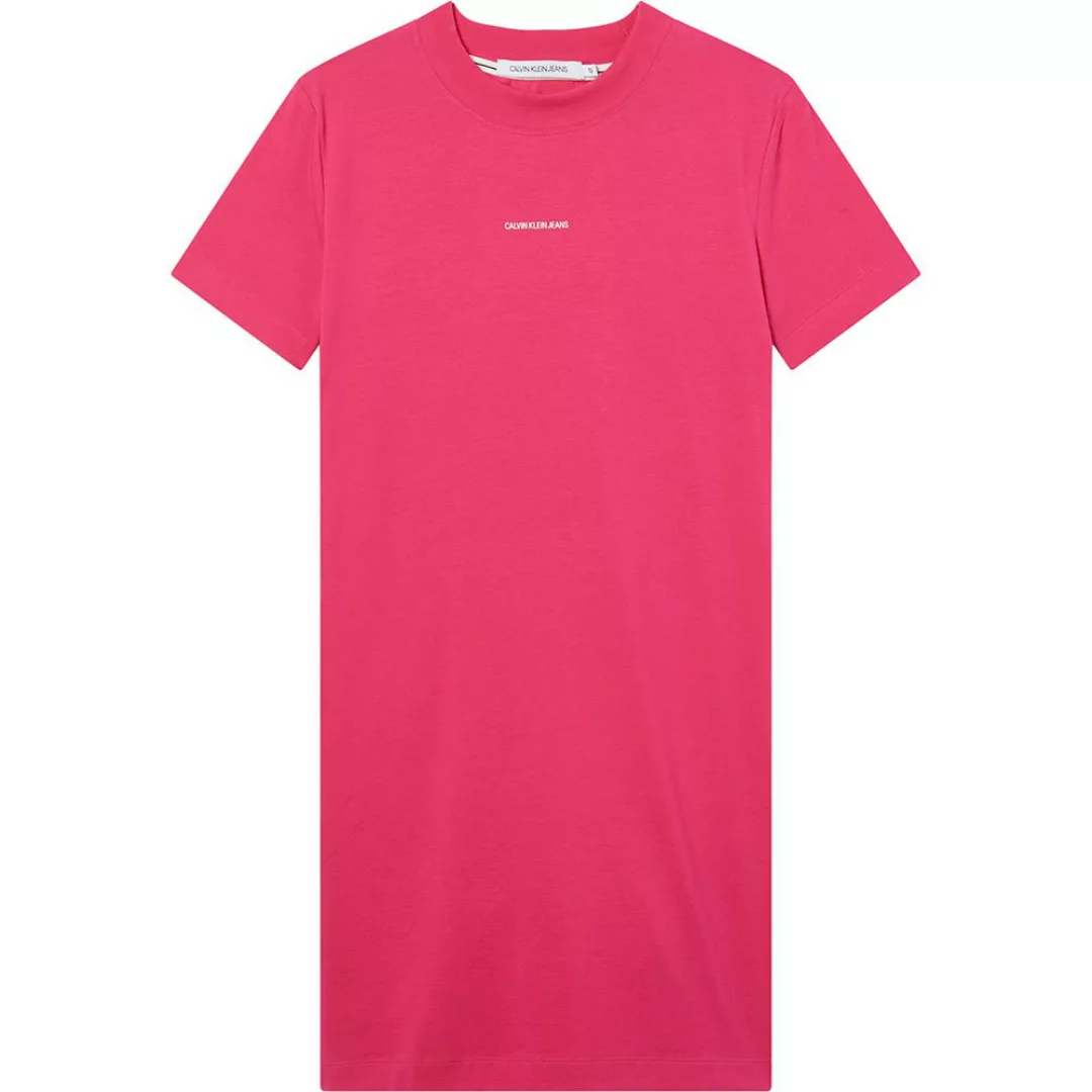 Calvin Klein Jeans Micro Branding Kurzes Kleid L Party Pink günstig online kaufen