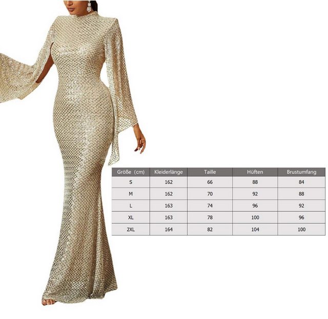 KIKI Abendkleid Pailletten Abendkleid-One-Shoulder-Kleid-Maxikleid günstig online kaufen