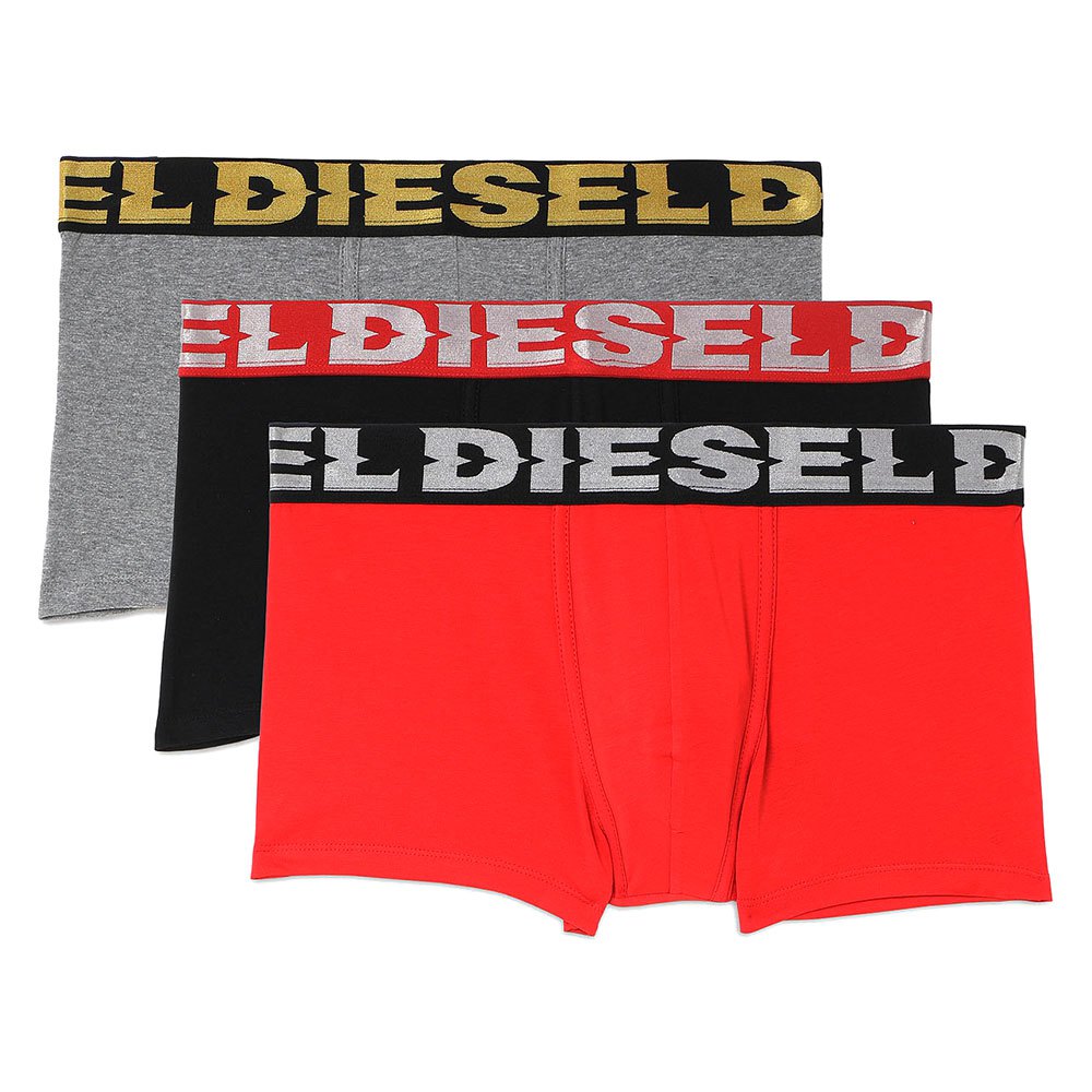 Diesel 3-er Set Trunks Schwarz, Grau & Rot günstig online kaufen