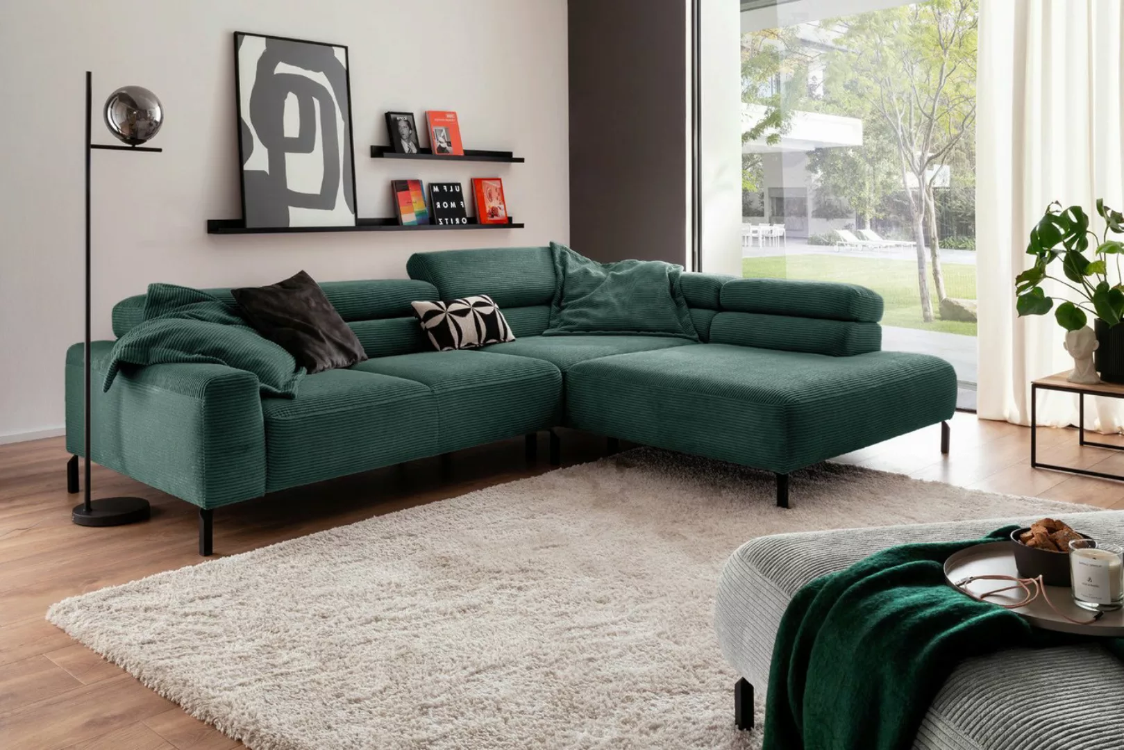 KAWOLA Ecksofa DELIA, Sofa Cord, mit od. ohne Sitzvorzug, versch. Farben günstig online kaufen