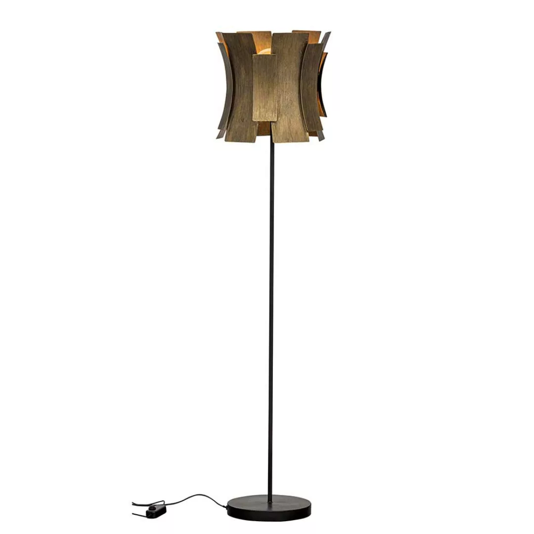 Moderne Stehlampe Metall Messingfarben Antik 144 cm hoch günstig online kaufen