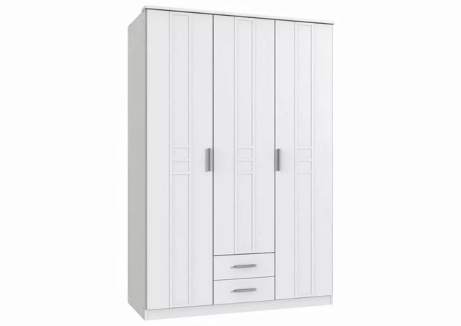 freiraum Kleiderschrank Borkum (BxH: 135x199 cm) in WEISS mit 2 Schubladen günstig online kaufen