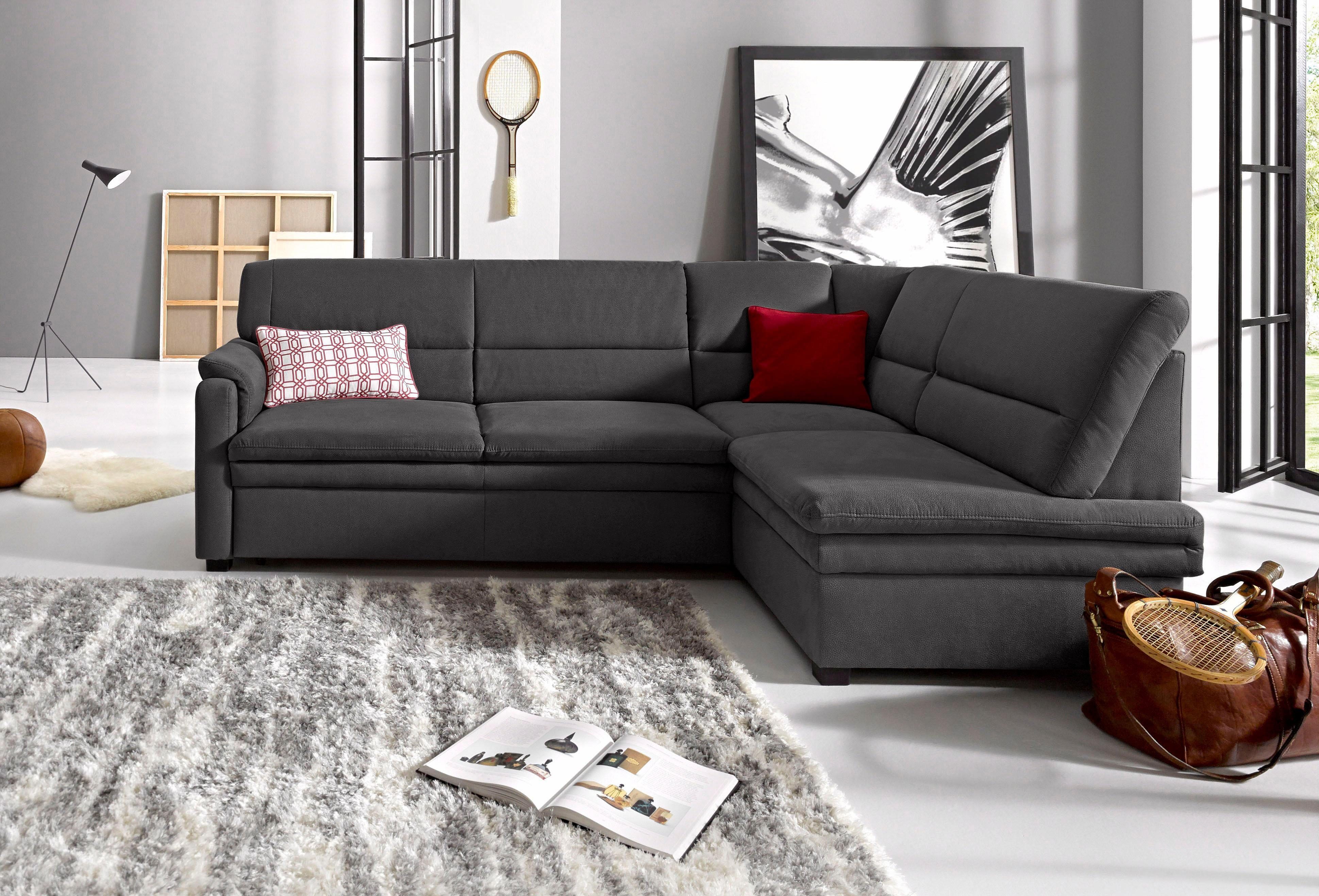 sit&more Ecksofa "Pisa L-Form", mit Federkern, wahlweise mit Bettfunktion günstig online kaufen