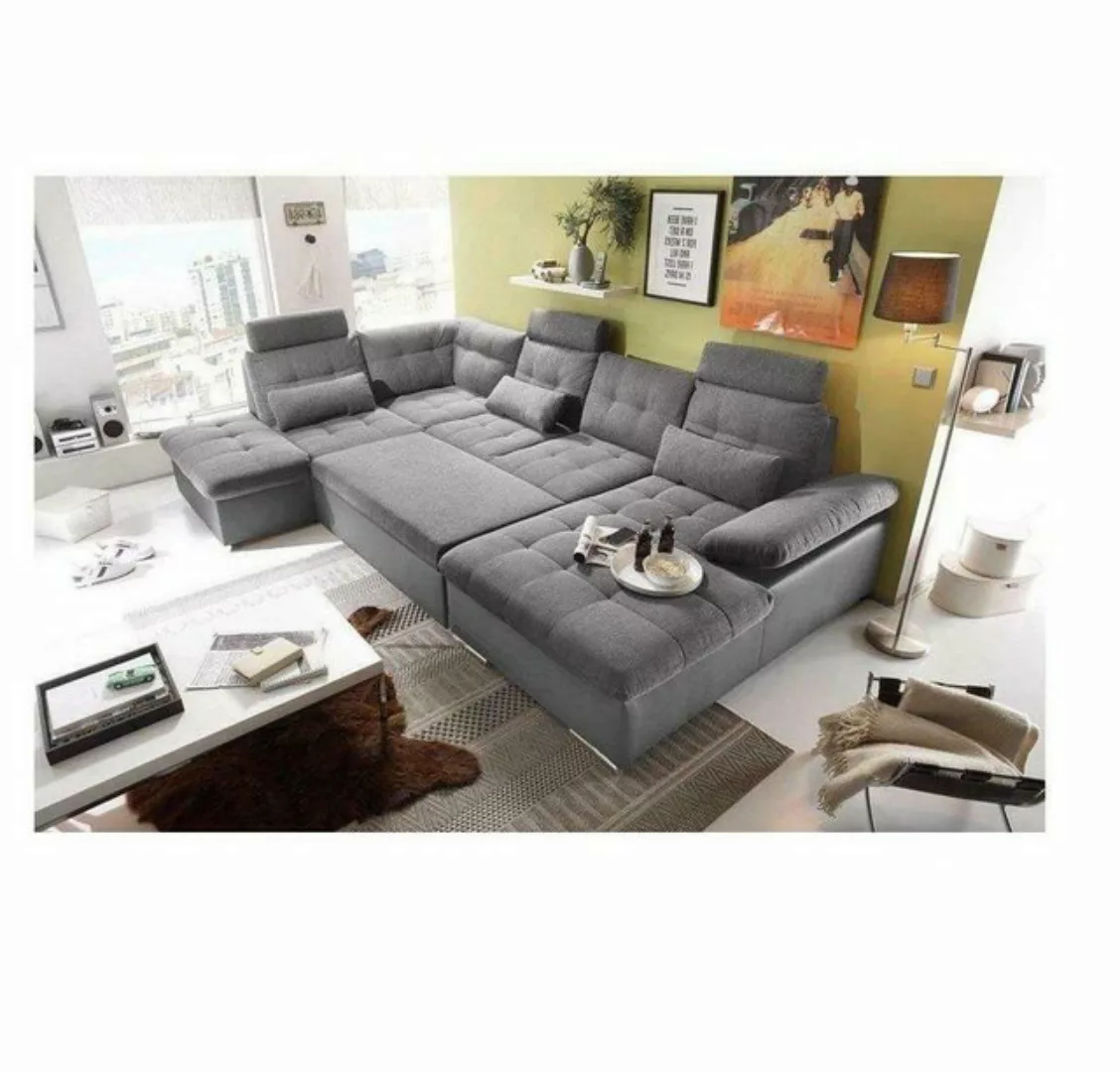 JVmoebel Ecksofa, Design Ecksofa Stoff L-Form Bettfunktion Couch Polster günstig online kaufen