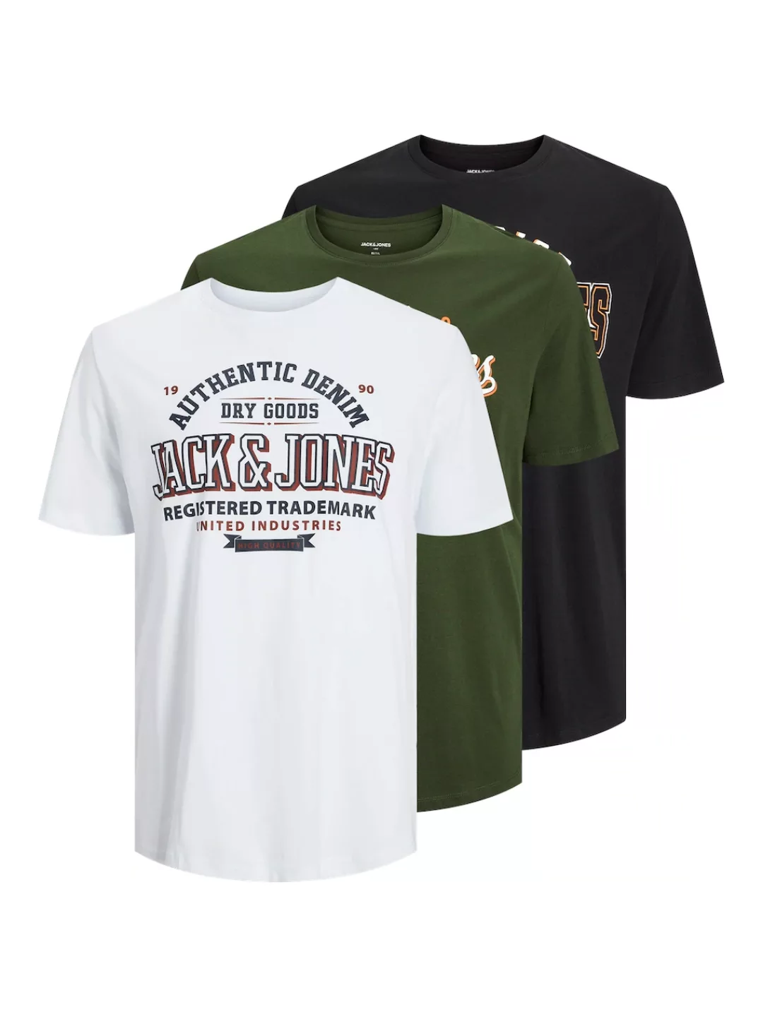 Jack & Jones PlusSize Rundhalsshirt "JJELOGO TEE SS NECK 2COLAW24 3P KMP PL günstig online kaufen