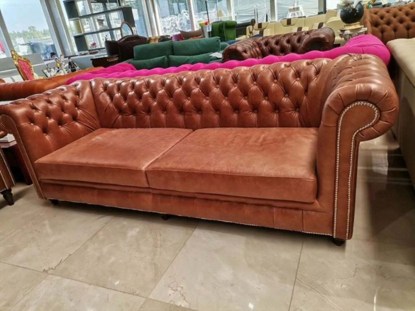 JVmoebel Chesterfield-Sofa Design Chesterfield Designer Sofa 3 Sitzer Chest günstig online kaufen