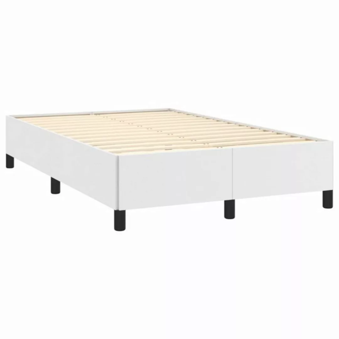 vidaXL Bett Bettgestell Weiß 120x190 cm Kunstleder günstig online kaufen