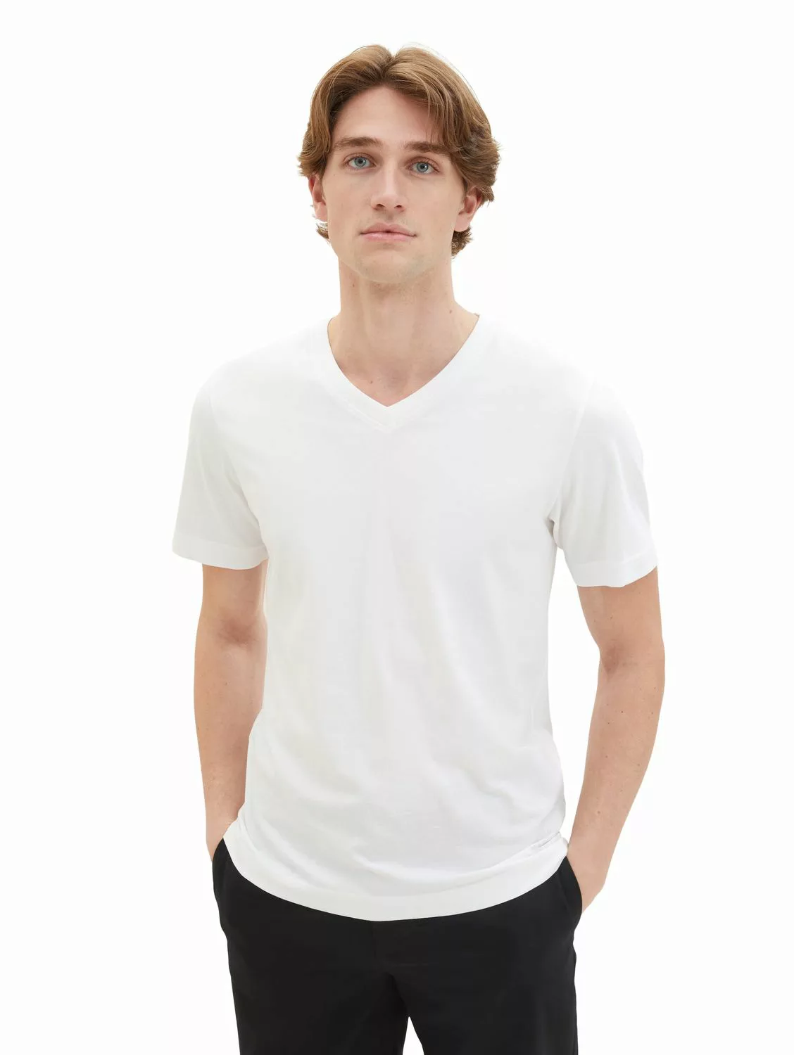 Tom Tailor Herren T-Shirt "V-NECK" im Doppelpack - Regular Fit günstig online kaufen