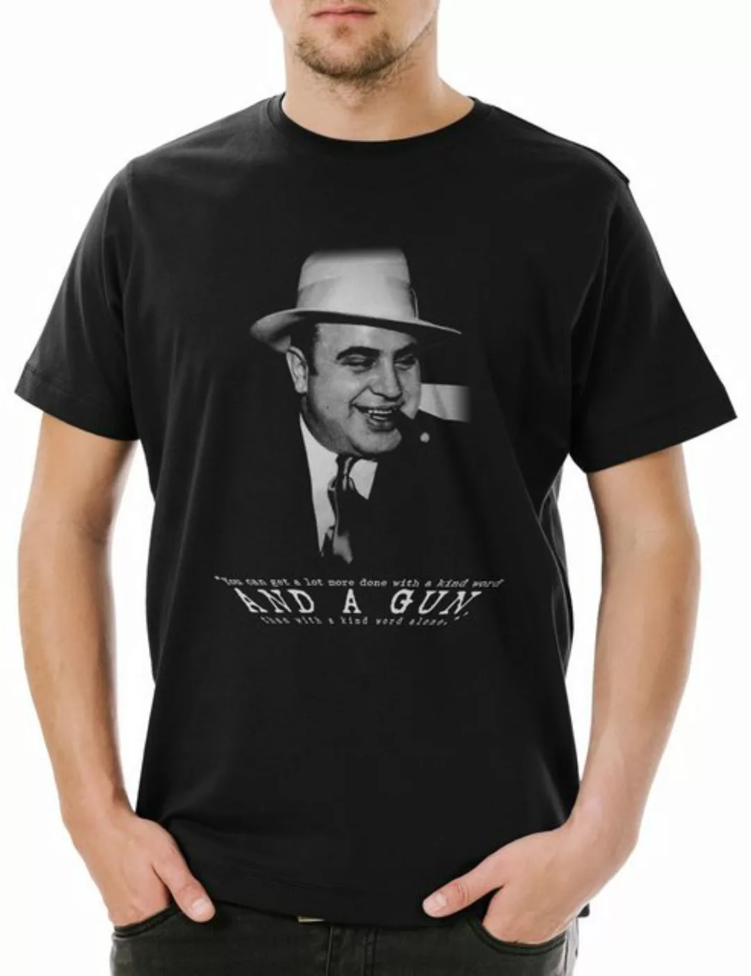 Urban Backwoods Print-Shirt Al Capone Classic Portrait Herren T-Shirt Mafia günstig online kaufen