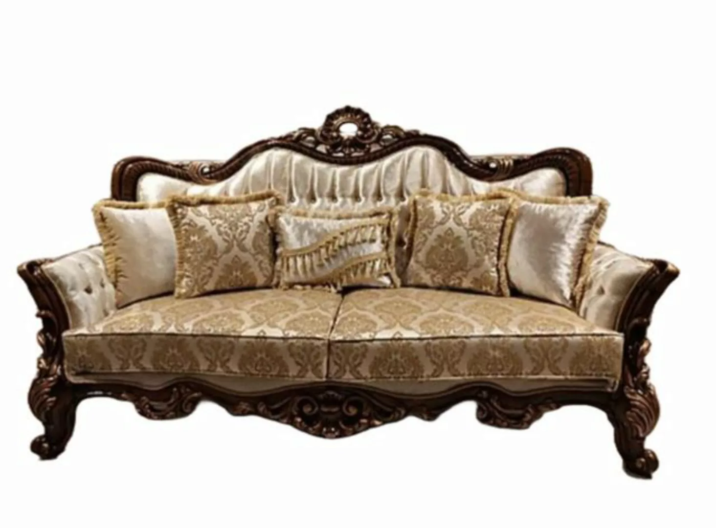 Xlmoebel Sofa Goldenes Chesterfield Barock Sofa aus Stoff, 1 Teile, Hergest günstig online kaufen