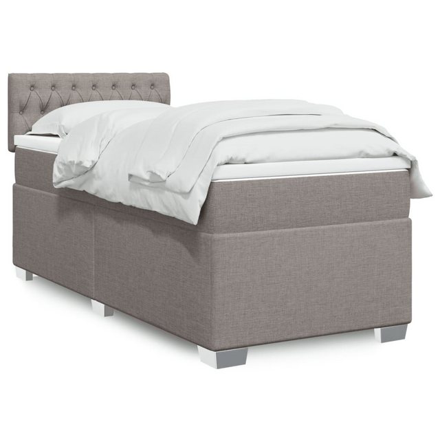 furnicato Bettgestell Boxspringbett mit Matratze Taupe 100x200 cm Stoff (1- günstig online kaufen