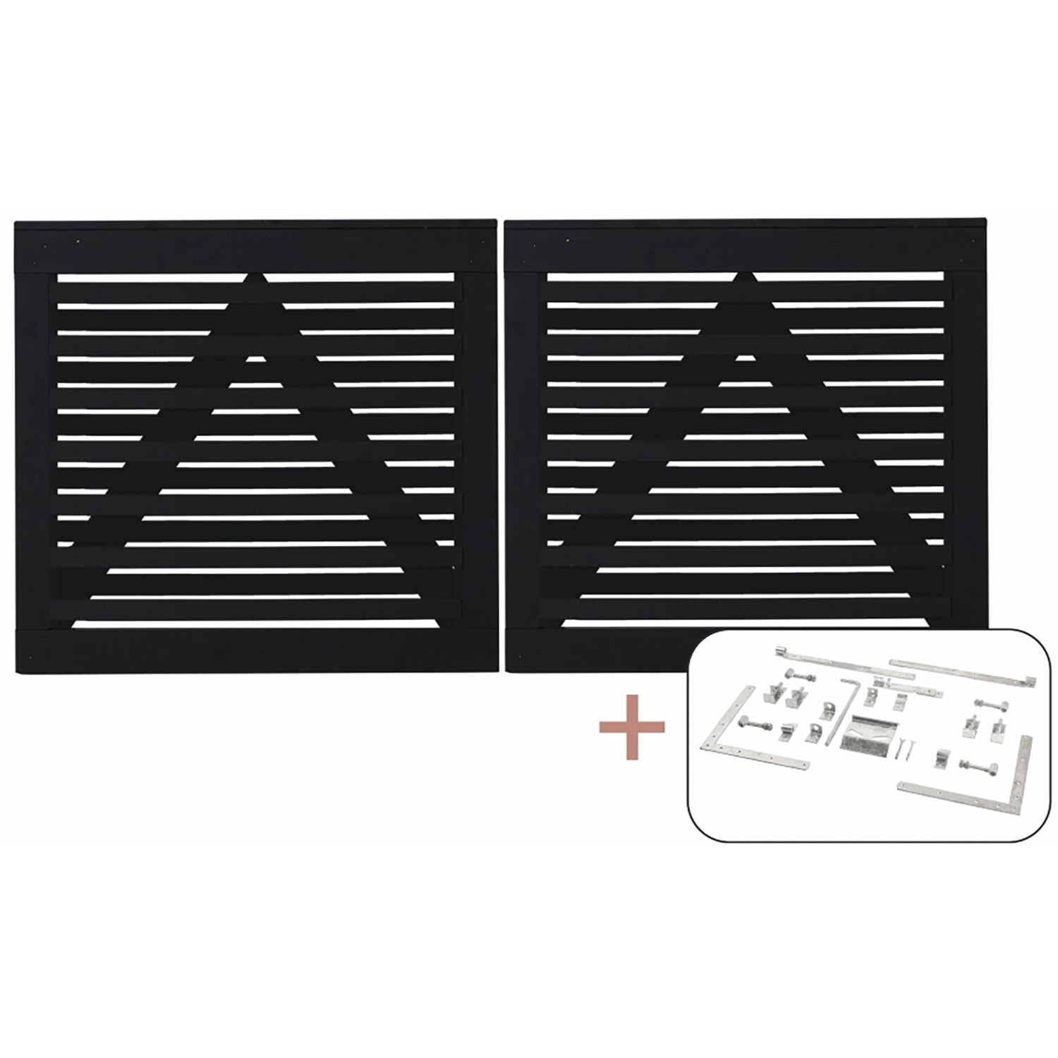 Plus Holz Doppeltor Osaka Nadelholz Schwarz 200 cm x 93 cm günstig online kaufen