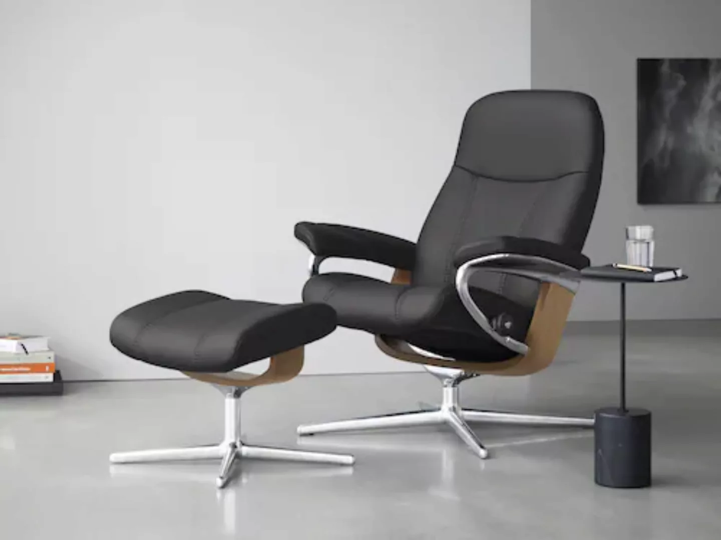 Stressless Fußhocker "Consul", mit Cross Base, Größe S, M & L, Holzakzent E günstig online kaufen