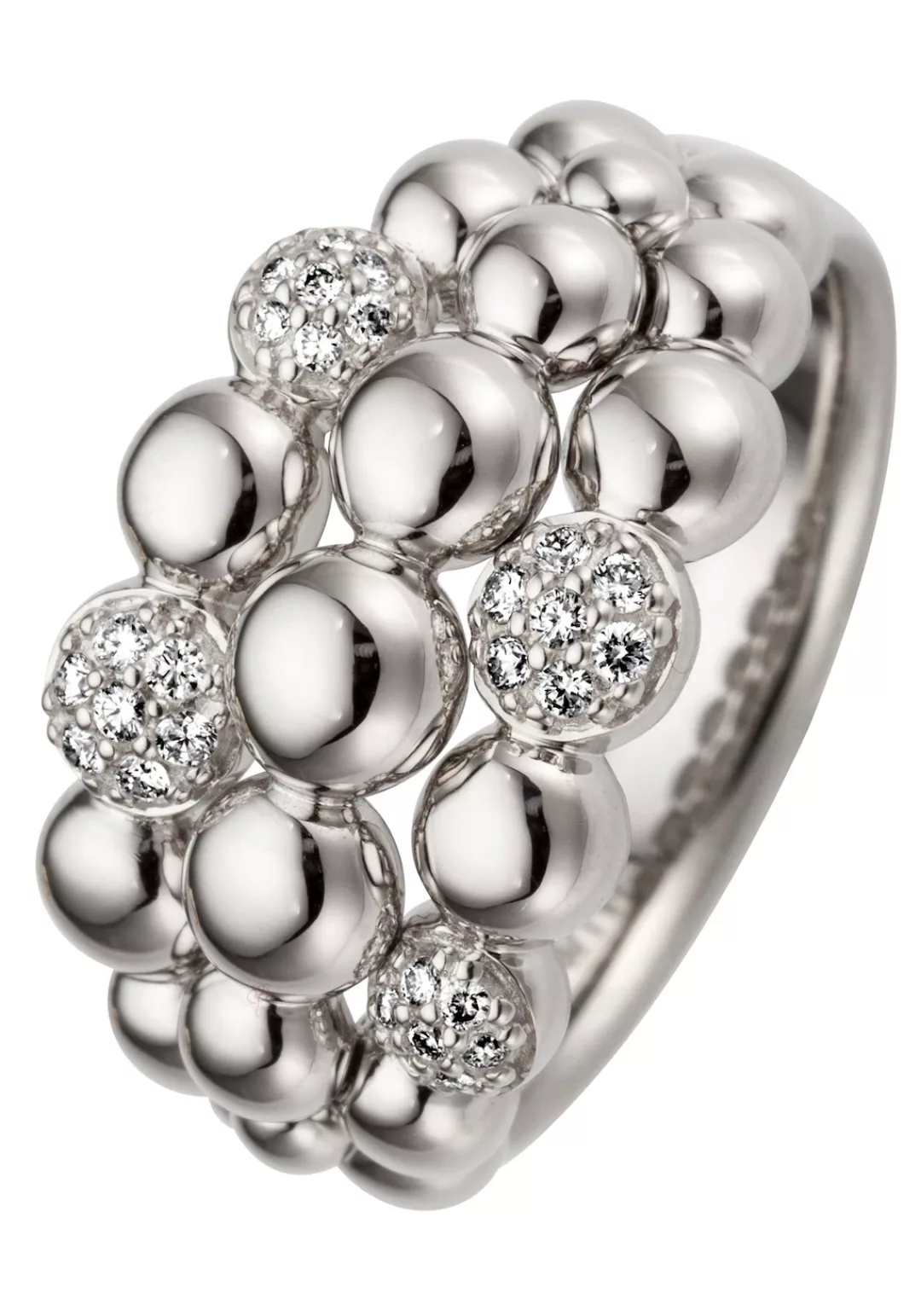 JOBO Fingerring, 585 Weißgold mit 28 Diamanten günstig online kaufen