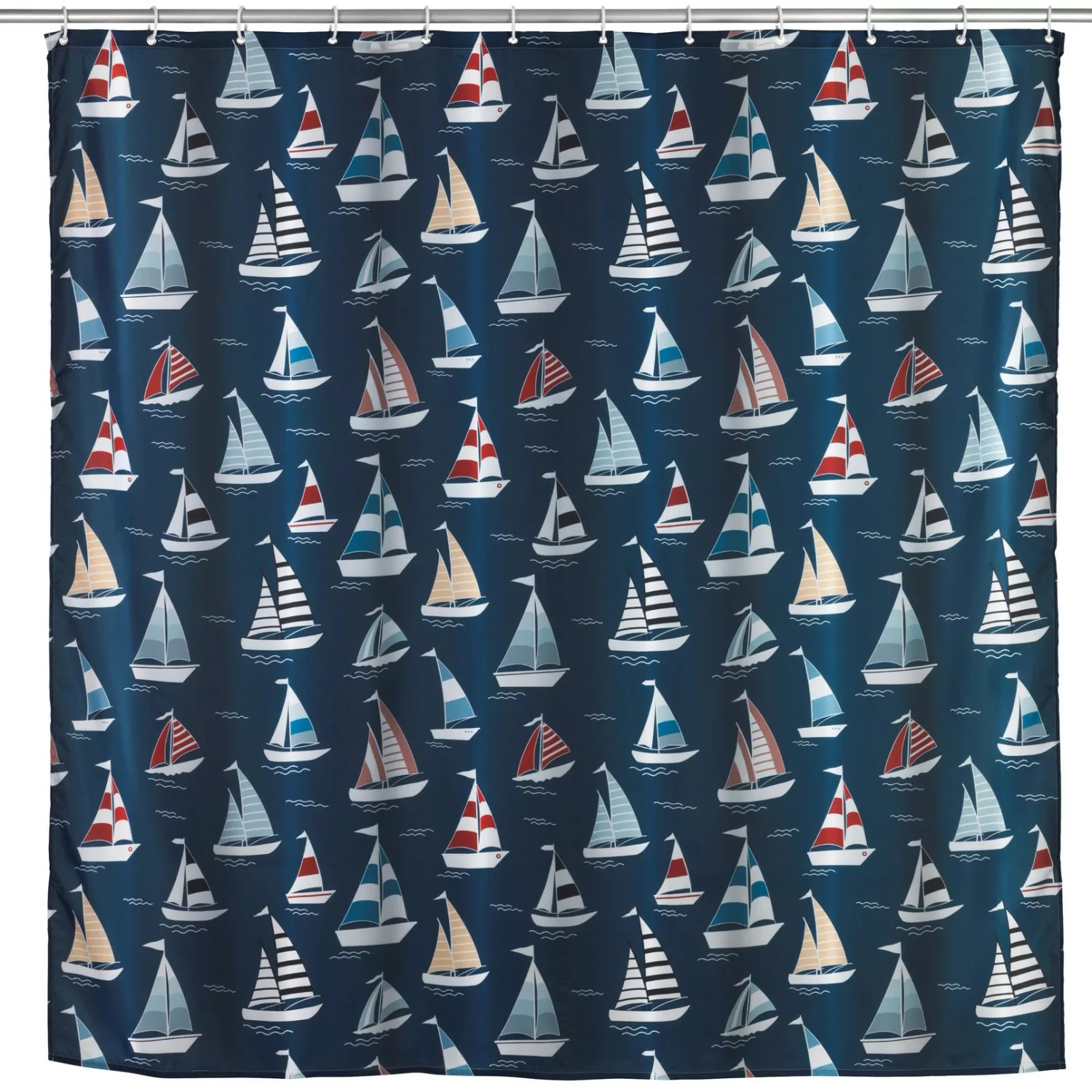 WENKO Duschvorhang Regatta, Textil (Polyester), 180 x 200 cm, waschbar mehr günstig online kaufen