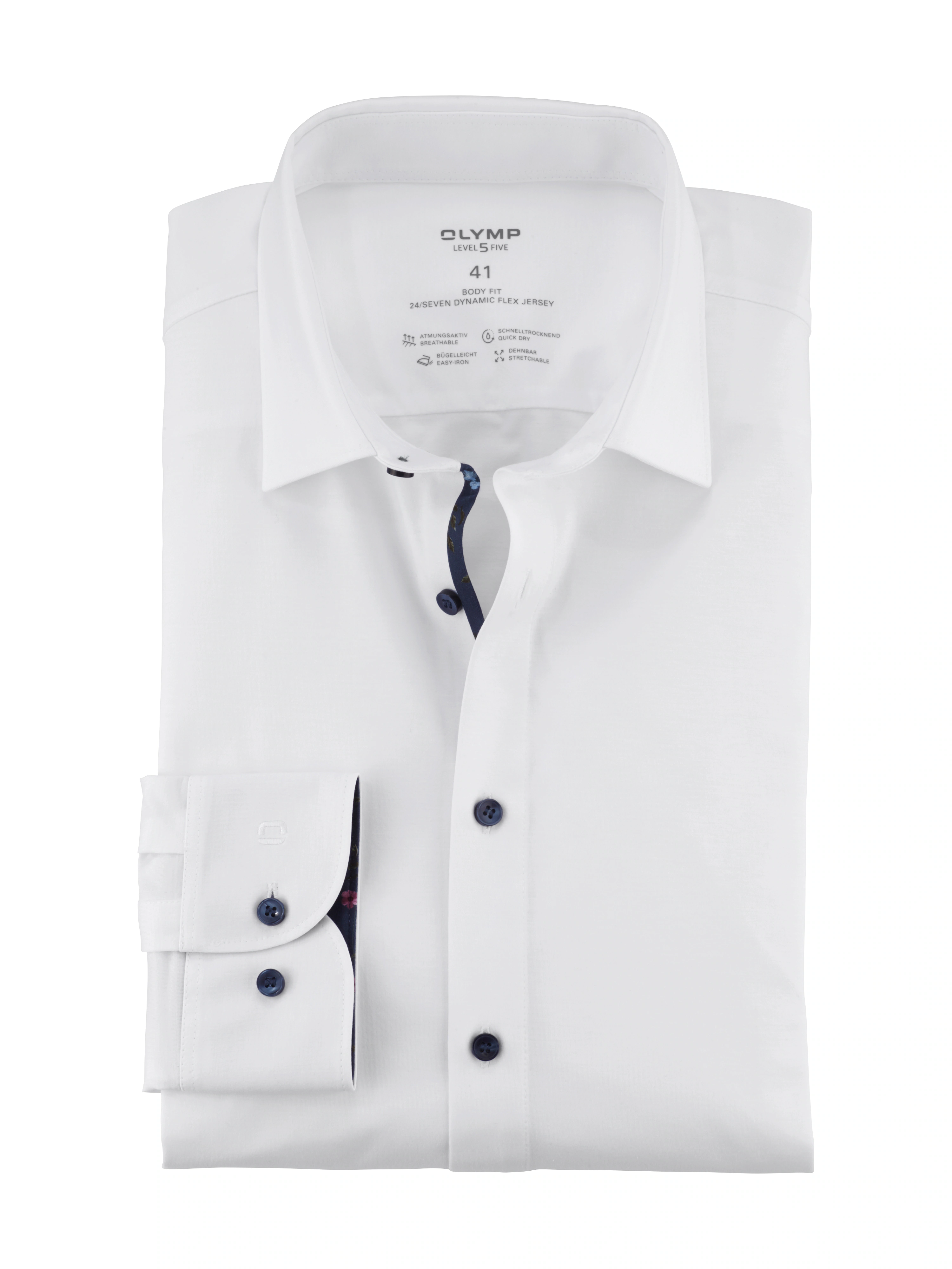 OLYMP Langarmhemd "24/7 - Level 5 - Jersey", modisches Blumenmuster in der günstig online kaufen