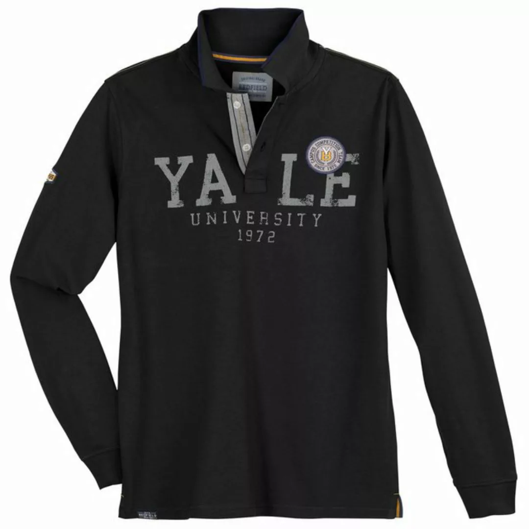 redfield Langarm-Poloshirt Große Größen Herren Langarm-Poloshirt Yale schwa günstig online kaufen